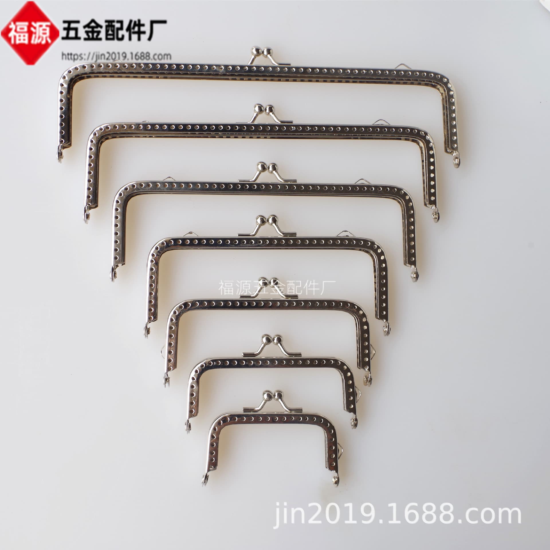 6.5cm, 20cm Square Frame, DIY Bag Accessories Wholesale, End Half Hole, Minimum Order 100 Pieces per Size