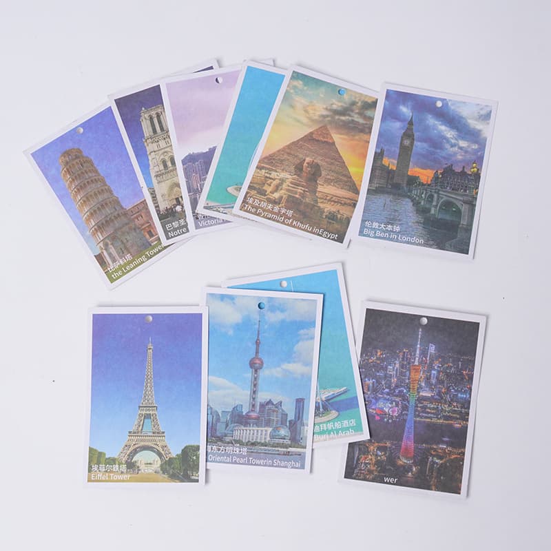 New Scented Bookmark Cards, Wholesale European and American Scenery Sachets, Greeting Cards, Small Fragrance Cards with Certificates