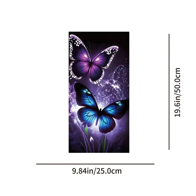Cross-border TEMU Amazon Exclusive Very Beautiful and Interesting Creative B-Pillar Protective Film Purple Blue Butterfly Flower Car Sticker