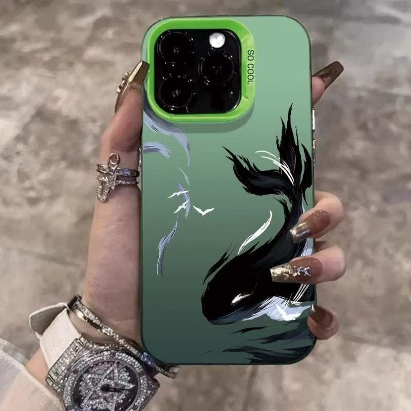 Ink Whale iPhone 16 Pro Case for Apple 13/12, Chinese Style 11, 14 Pro Max Cartoon 15