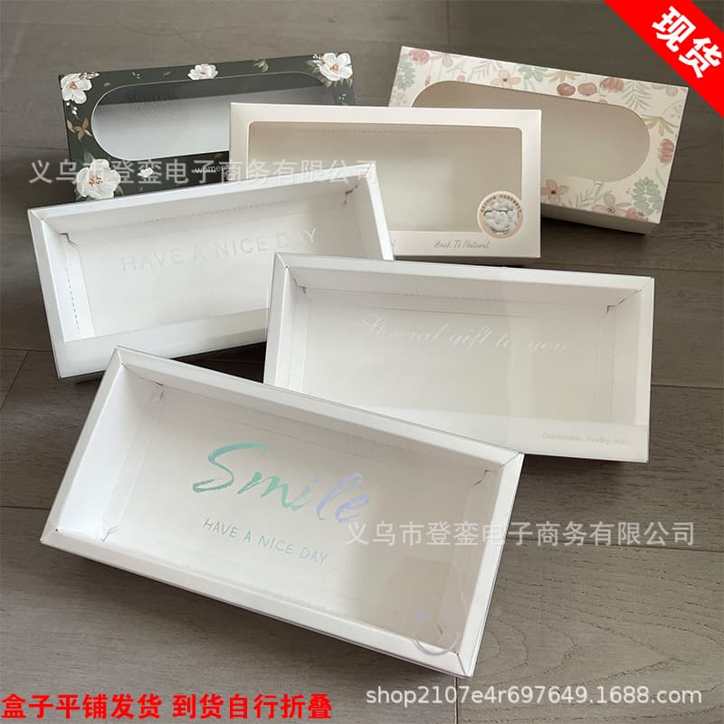 High-end women's underwear packaging box, ready-made underwear gift box, women's underwear box, window box, embossed box, towel box