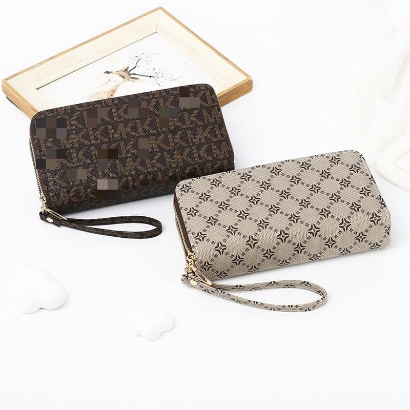 Cross-Border 2025 New Women's Long Wallet, Premium Feel Clutch, European-American Fashion Classic Pattern Money Clip Coin Purse for Women