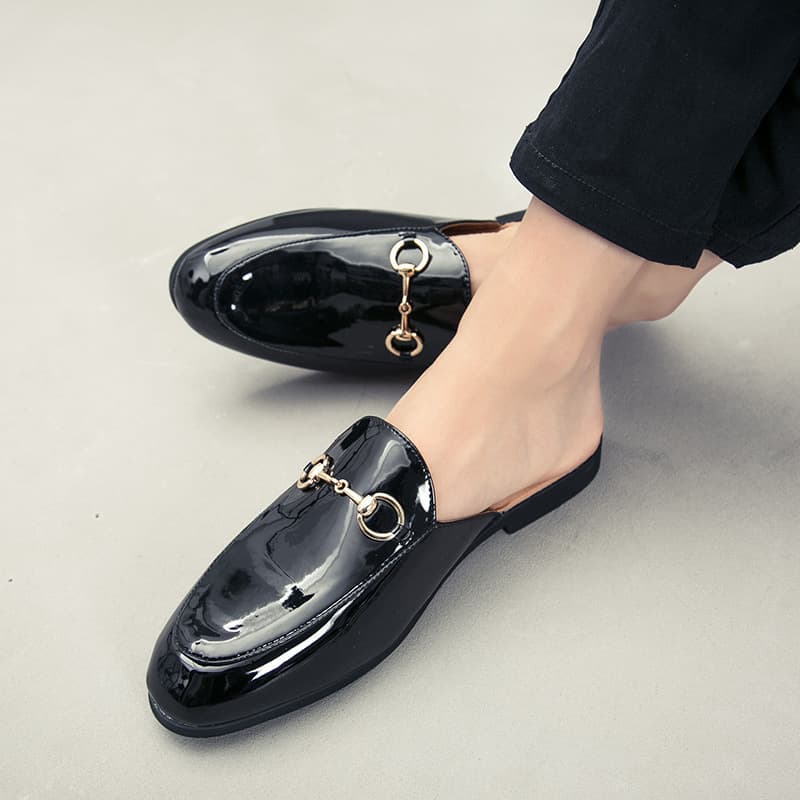 Foreign trade large size men's shoes, half slippers, one-legged lightweight casual beanie shoes, mens leather shoes