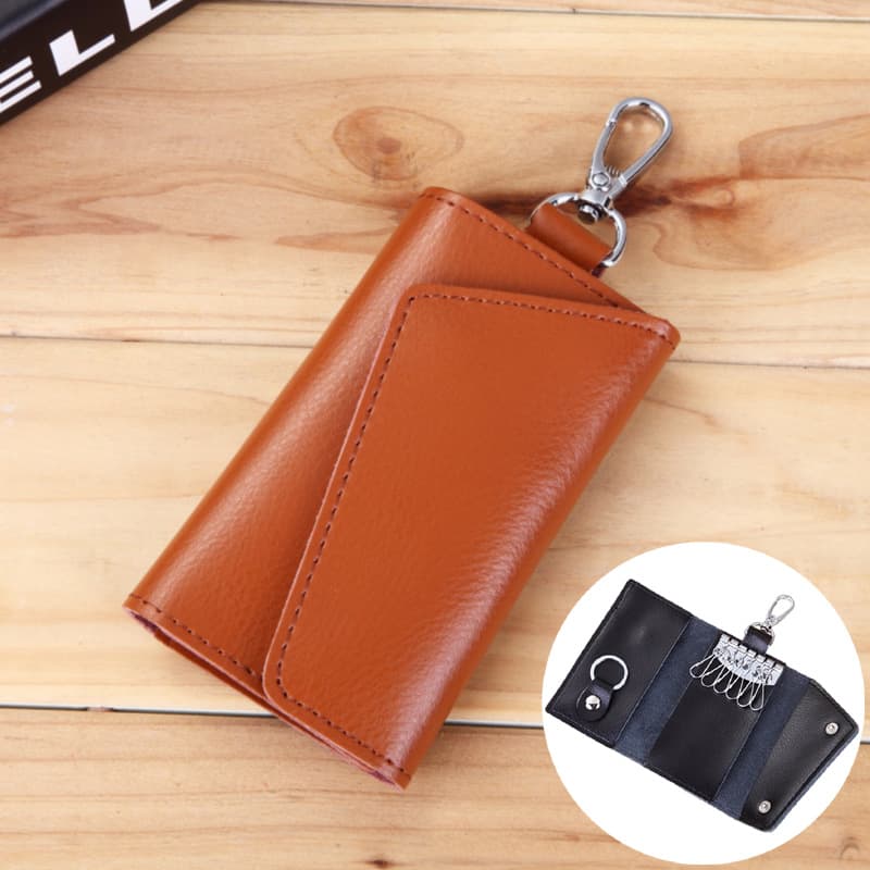 Factory Wholesale Leather Key Holder Large Capacity Multi-Function Open Top Mini Compact Key Organizer