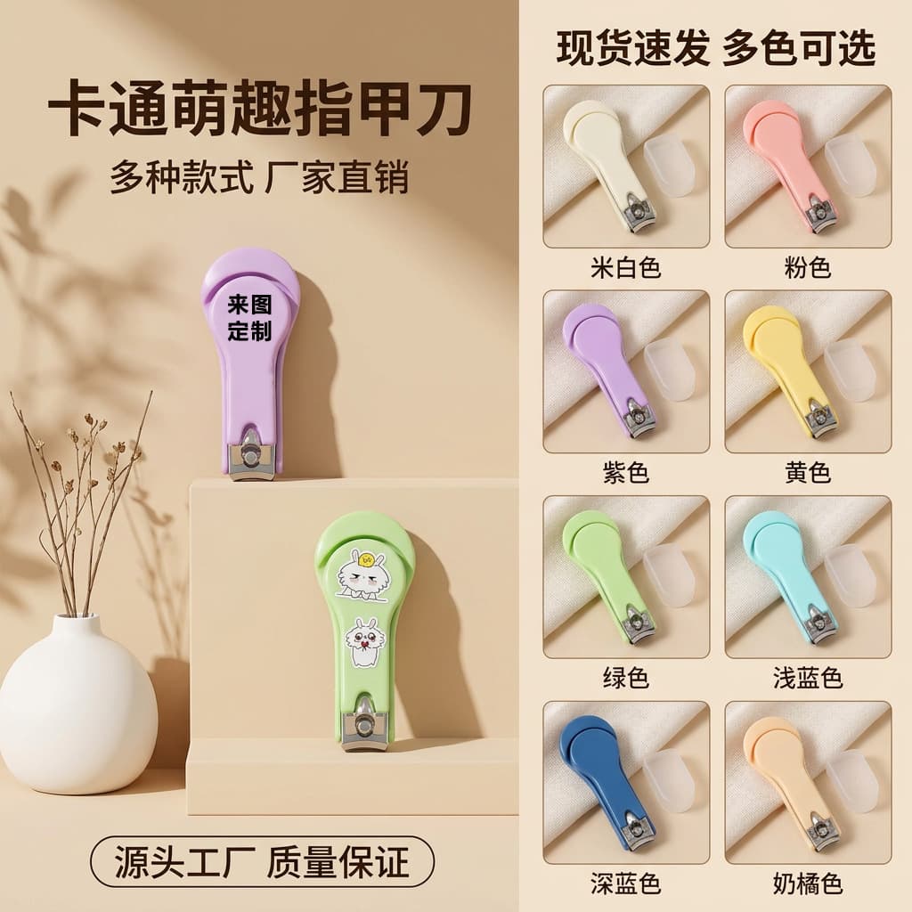 Customized macaron color nail clippers creative nail clippers single pack portable home manicure nail clippers anti-splash