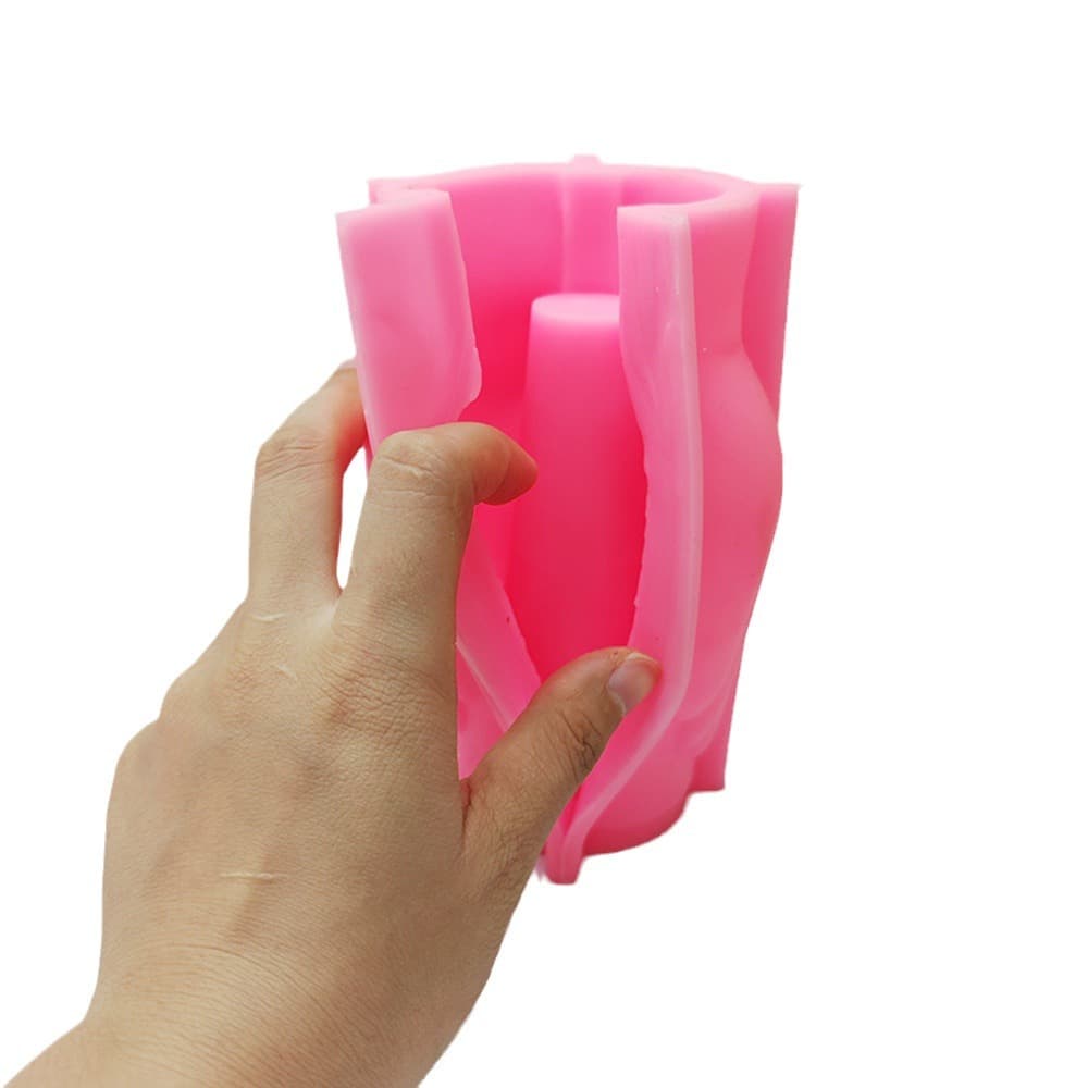 Nordic Abstract Art Face Vase Silicone Mold for Concrete, Plaster, Pen Holder Mold, Cross-Border Best Seller