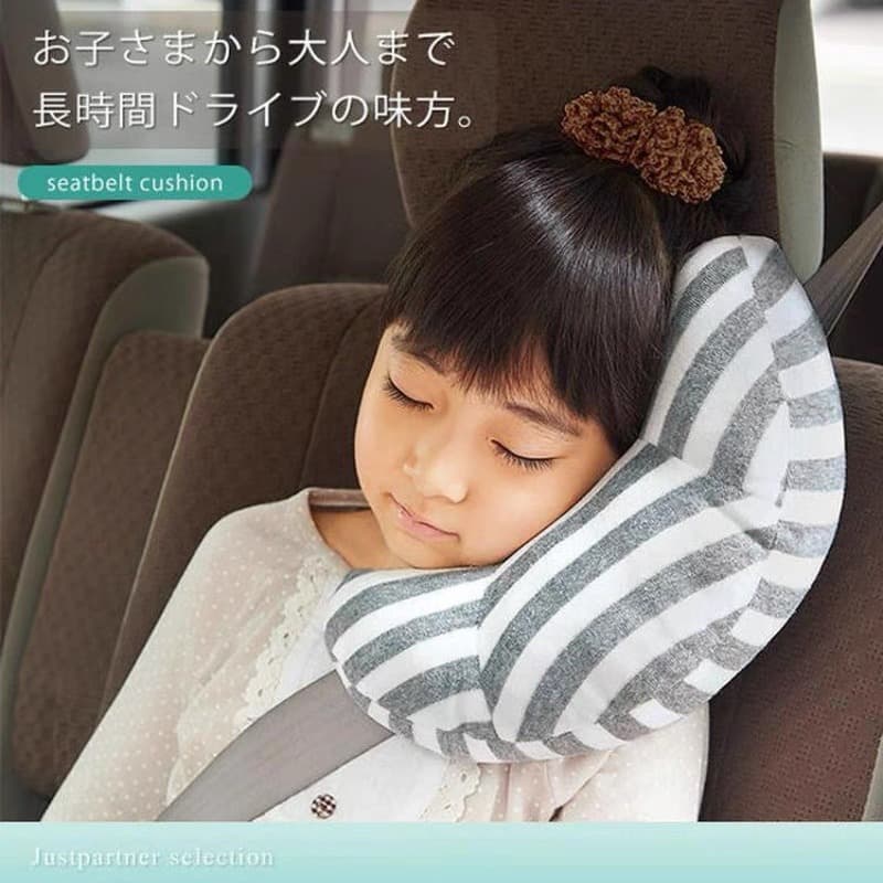 Pure Cotton Car Accessories Child Headrest Seatbelt Pillow Neckrest Gift Geometric Pattern Universal Car Brand Suitable