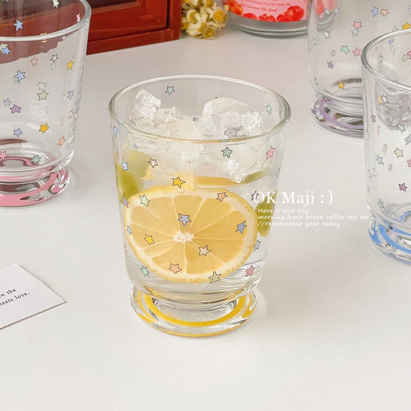 Summer drink glass ins style beautiful drinking cup exquisite and beautiful cup milk tea cup sparkling water cup