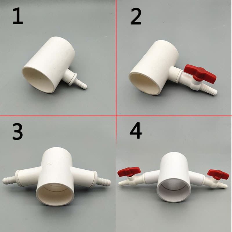Aquaculture reducing cross PVC reducing tee, pagoda connectors, nano aeration tubes, integrated valves, 10mm oxygenation