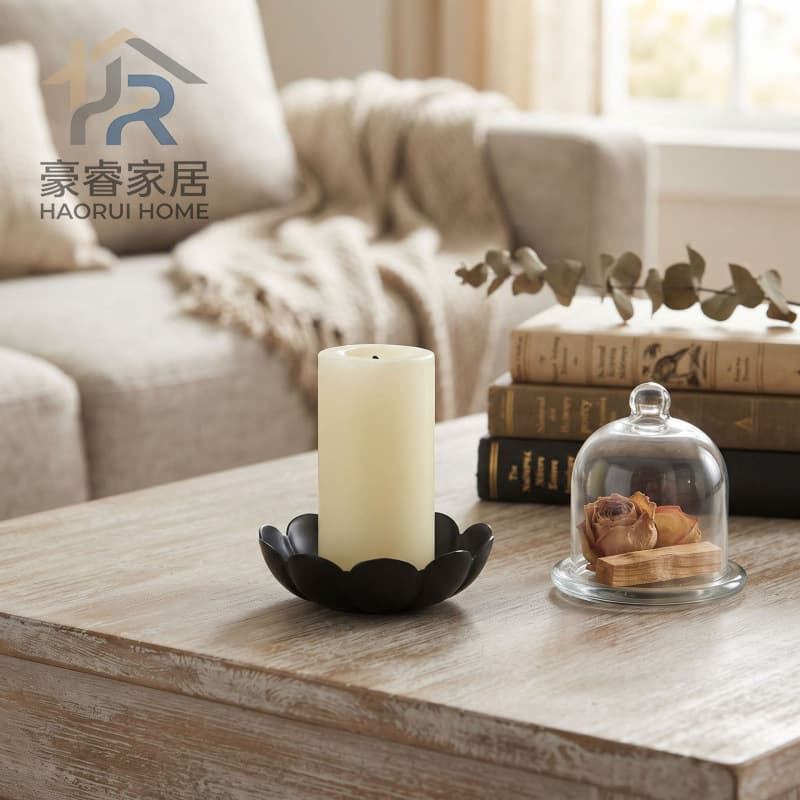 Retro European Lotus Candlestick Wedding Decoration Tea Cup Candle Holder Black Iron Candle Holder Crafts Manufacturer Wholesale