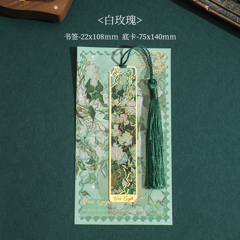 Bao Shi Retro Oil Painting Hollow Metal Bookmark, Student Graduation Gift for Teachers