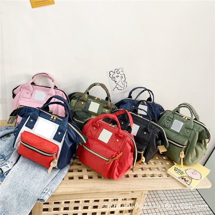 2021 New Cross-border Japanese and Korean Outdoor Casual Backpack Contrast Color Small Pocket Harajuku Style 3-in-1 Mommy Backpack