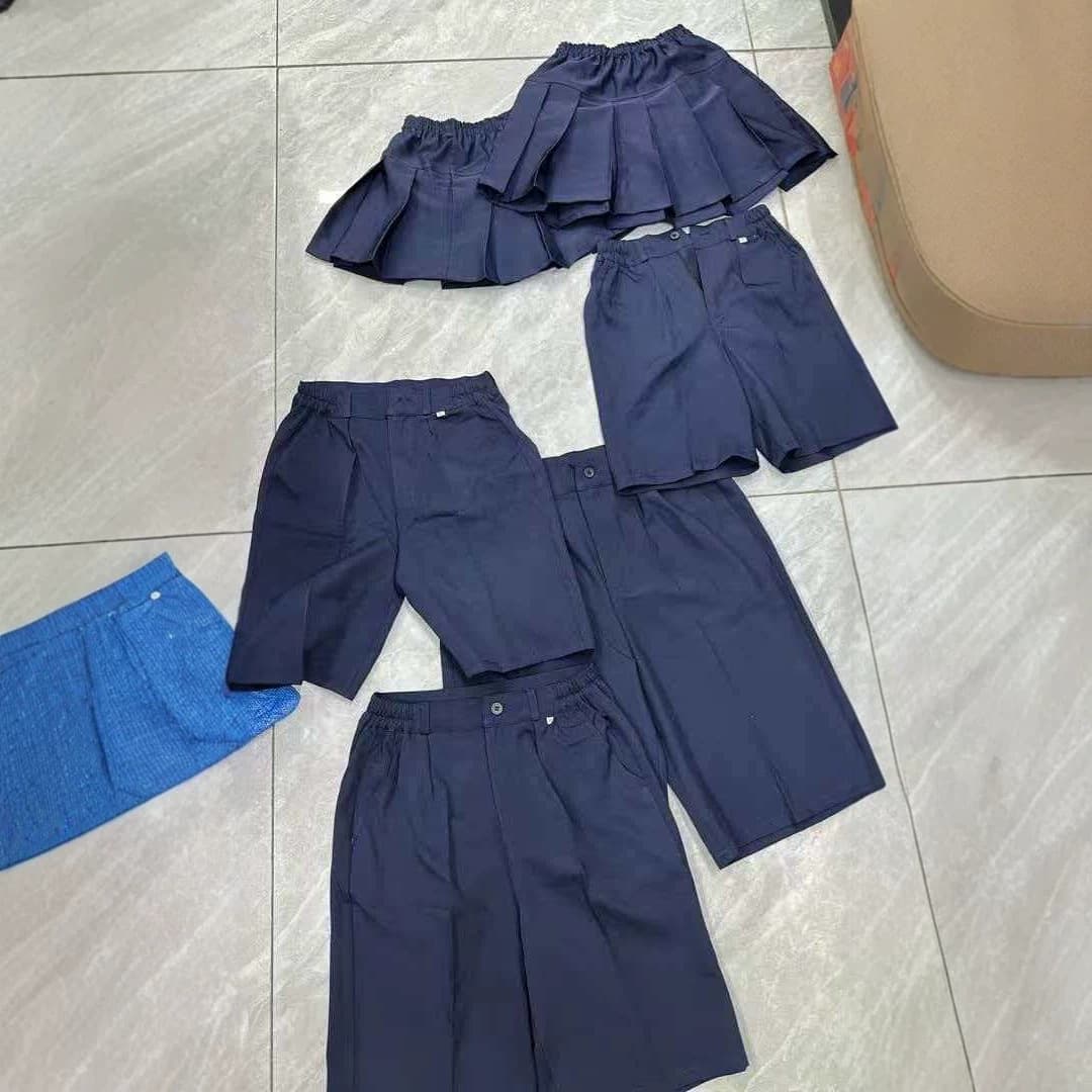 School Uniform Style Blue Plaid Skirt with Two Buttons for Girls, Elementary and Middle School Students, Performance Skirt