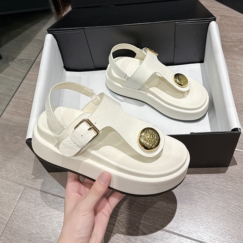 Thick Sole Roman Sandals Women Summer Outdoor 2025 New Viral Versatile Casual Flip Flops Beach Shoes Trendy