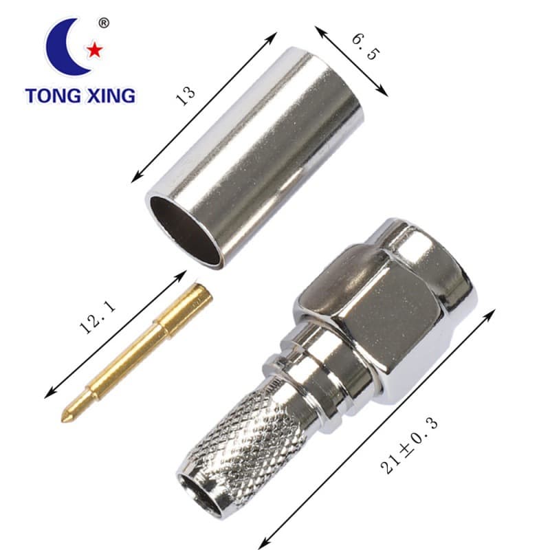 SMA-3D RG58U RF jumper nickel-plated male head