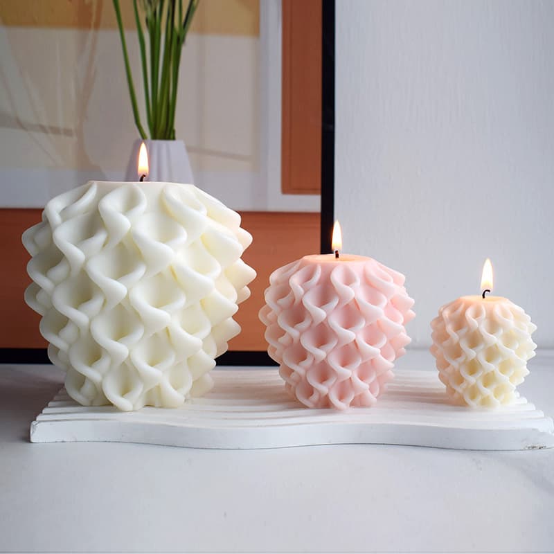 Xinqi Morning Glory Ball Scented Candle Silicone Mold DIY Gypsum Resin Ornament Morning Glory Column Candle Mold