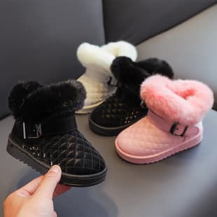 2026 Autumn Winter New Style Leather Children Export Snow Boots Waterproof Thickened Cotton Boots Boys and Girls Short Boots Baby Cotton Shoes