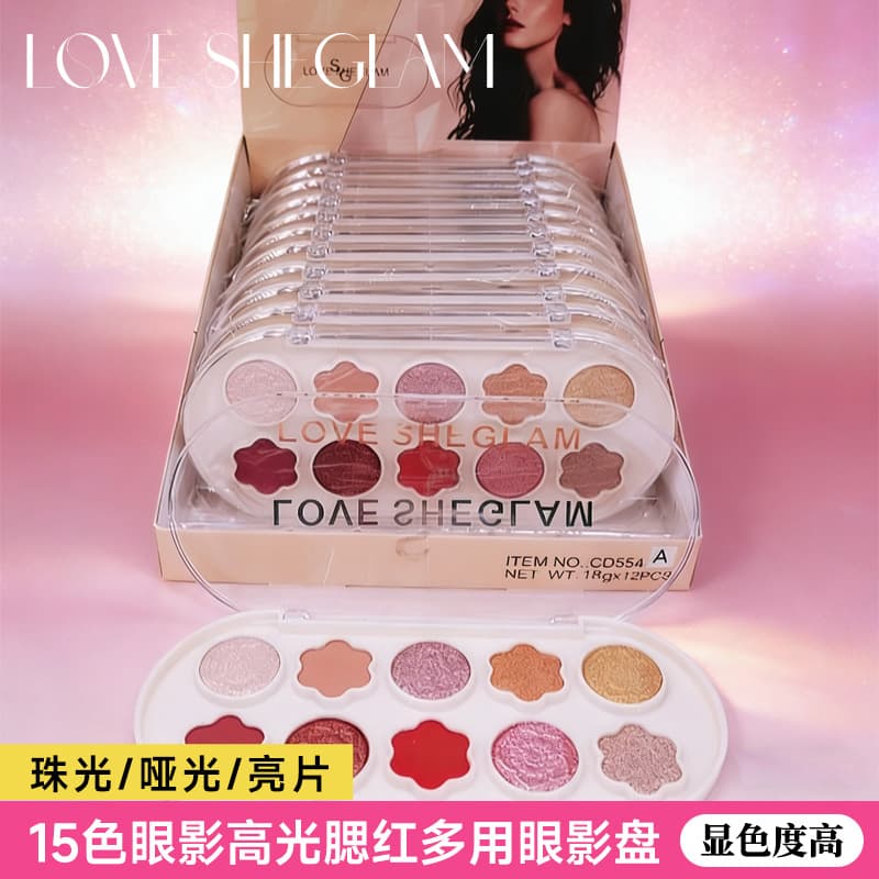 Export Best-Selling LOVE SHEGLAM Eyeshadow Highlighter Blush Multi-Use Palette Shimmer Matte Cosmetics Wholesale