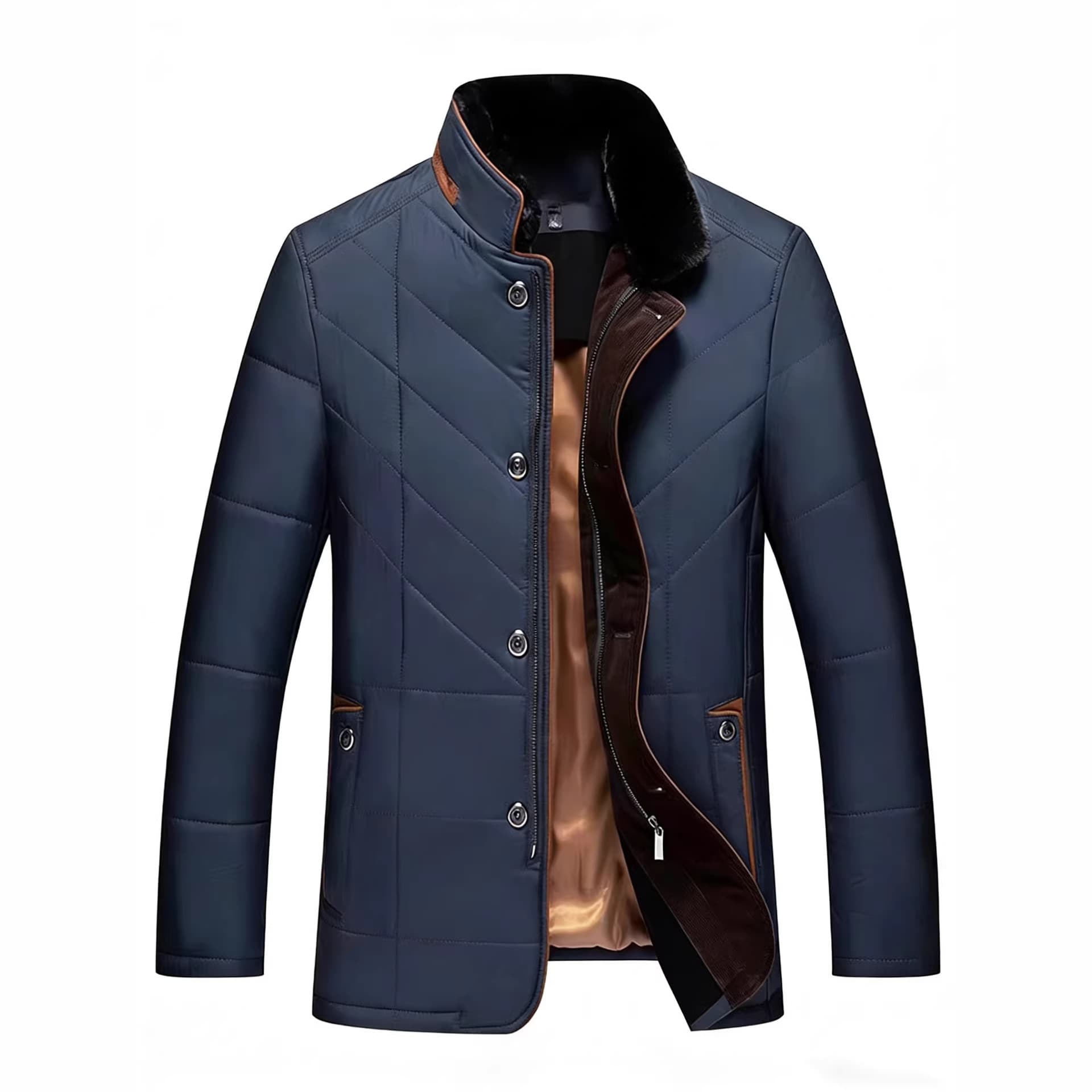 Cross-border 2026 Winter Men's Warm Casual Cotton Padded Jacket Stand-up Collar Thickened Middle-aged Fashion Cotton Coat Casual Outerwear