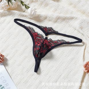 New Lace Men's Sexy Intimate Apparel, See-Through T-Back Underwear, Sexy Mesh Pouch Thong Wholesale