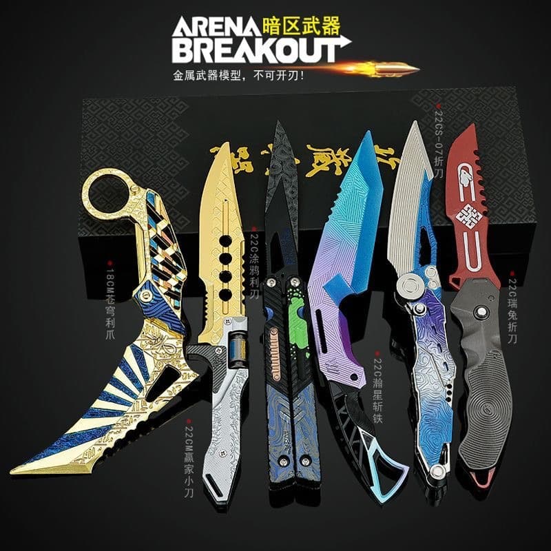 Dark Zone Game Peripheral Weapons M9 Coiled Fang Winner Graffiti Assault Knife Sword Model Display Toy Craft