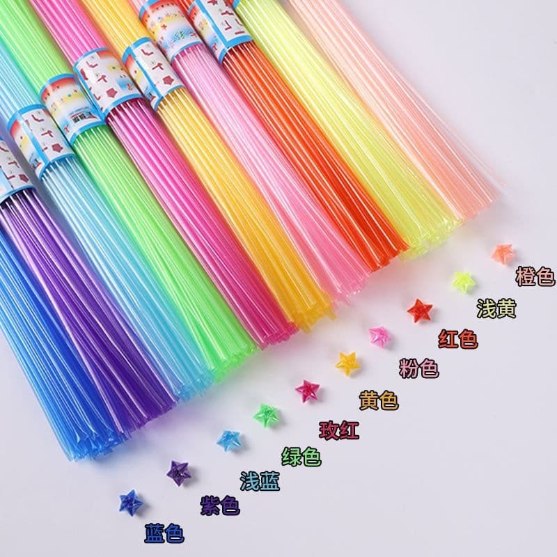 Fold star straw plastic tube fold rose lucky star translucent frosted tube handmade luminous bottle
