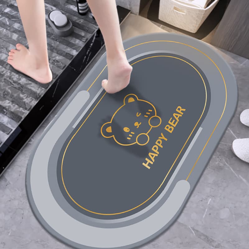 Cartoon Bathroom Absorbent Mat Tech Fabric Floor Mat Bathroom Door Mat Entrance Foot Wiper Mat Soft Pad