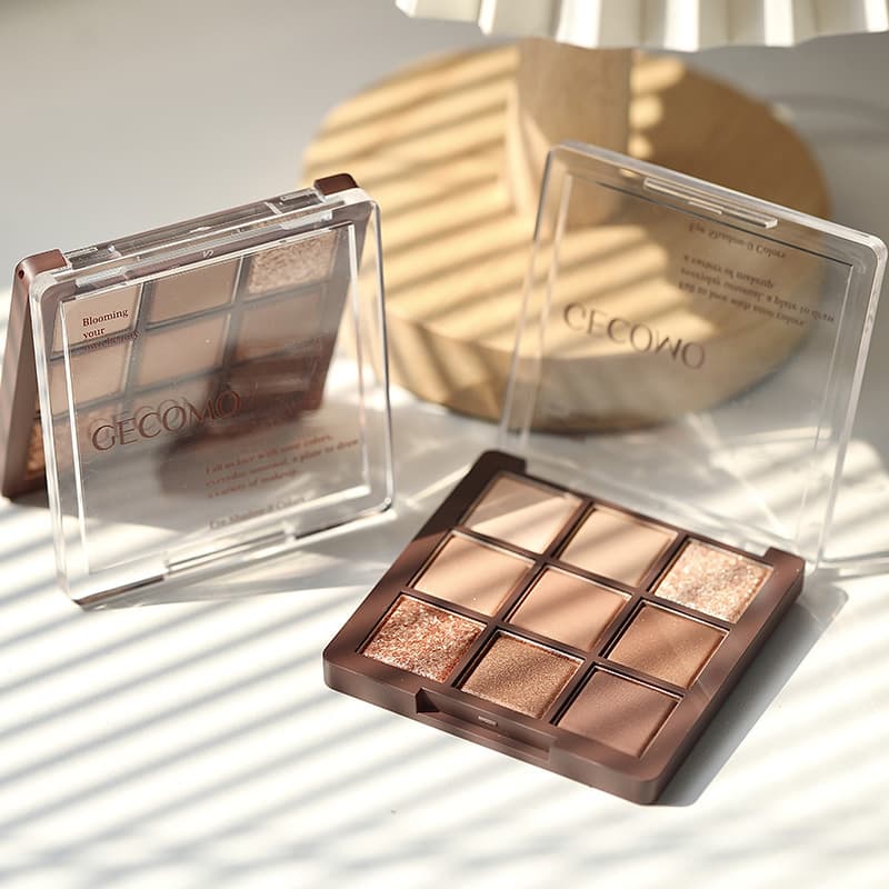 Xieruigemeng Nine-Color Eyeshadow Palette Earth Tone Matte Orange Brown Shimmer Burst Nine-Color Chocolate Warm Brown Eyeshadow