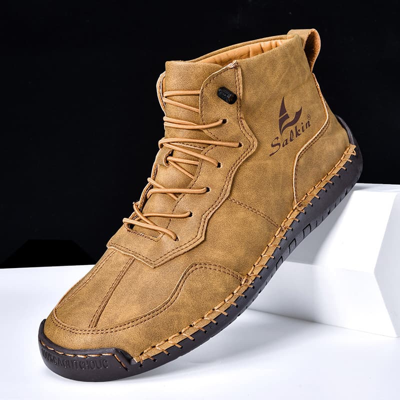 Men's and Women's Leather Shoes High-Top Handmade Martin Boots Retro Spring/Summer Casual Ankle Boots Sizes 36-48