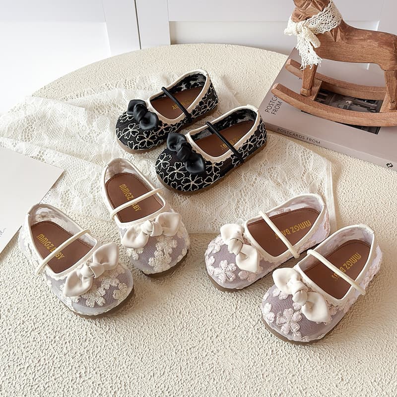 Spring Summer Girls Princess Shoes 2026 New Leather Shoes Children Bow Leather Shoes Girl Flat Shoes Baby Shoes
