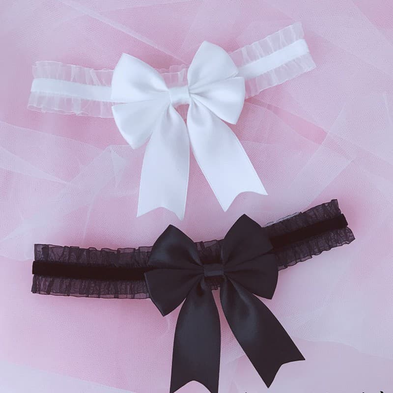 Haimeng New Style Lace Girl Bow Elastic Thigh Garter Lingerie Sexy Wedding Leg Ring Cute Girl Loli
