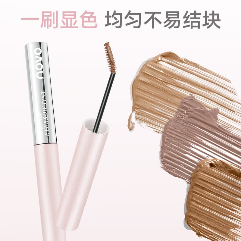 NOVO Soft Matte Defining Ultra-Fine Eyebrow Gel, Natural Wispy Brows, Voluminous 3D Effect, Smudge-Proof