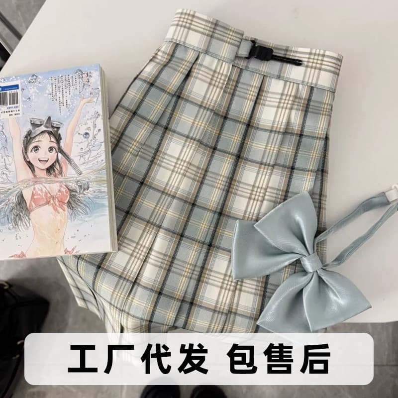 Uniform Day and Jasmine Short Skirt Authentic Plaid Skirt, Academic Style Japanese-style Versatile Brightening