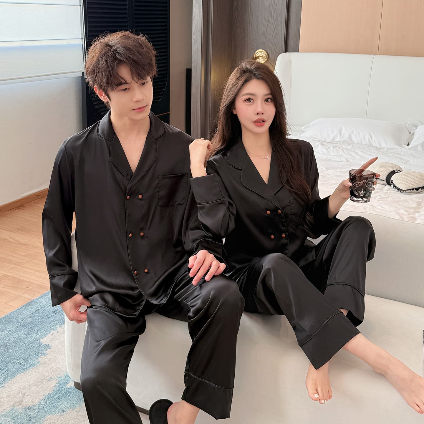 Xiaohongshu Same Style Custom Embroidered Women's Pajamas, Gift for Best Friend, Mom, Boyfriend, Couple Birthday Gift Premium Gift Box