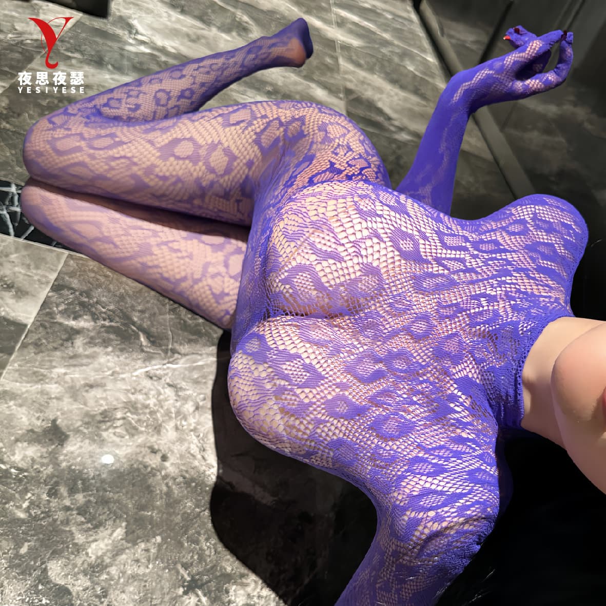 Night Thoughts Night Colors Lingerie Seductive Sexy High Neck Deep Back Bodysuit Stockings Hollow Pure Desire Passion One-Piece 5171