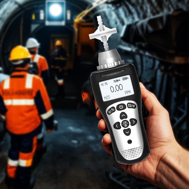 Portable Pumping/Diffusion Gas Detector for Oxygen, Hydrogen Sulfide, Carbon Monoxide, and Combustible Gases