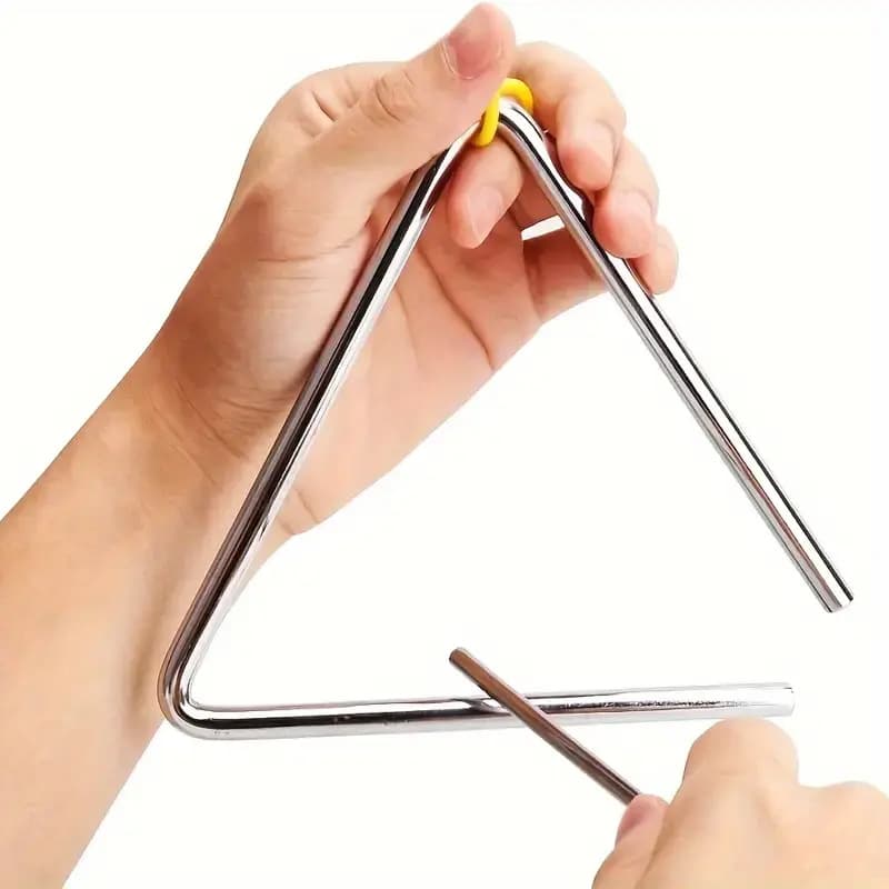Cross-Border Children's Orff Percussion Instrument Triangle Bell Kindergarten Early Education Music Teaching Aid 4 5 6 7 8 Inch Triangle