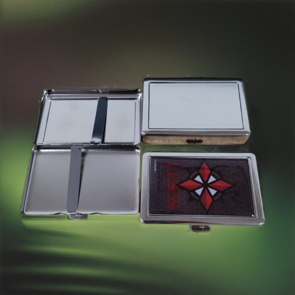 Men's creative metal cigarette case for 16 or 20 cigarettes, concave matte dual-metal clip portable iron cigarette case with flip-top