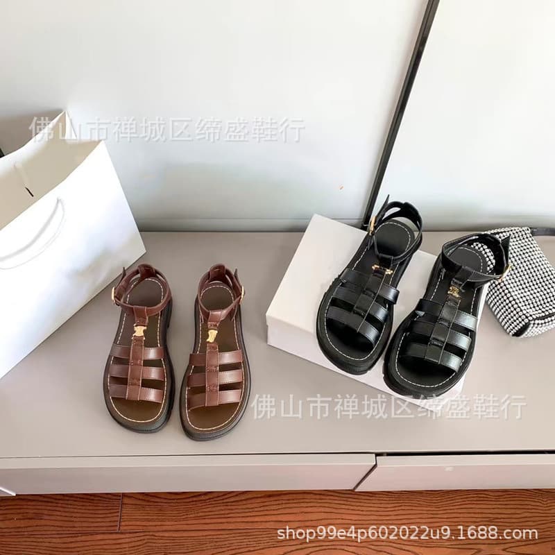 2026 Spring New Arc de Triomphe Roman Retro Sandals Women's Heightened Thick-soled Braided Thick Heel Casual Open-Toe Beach Shoes