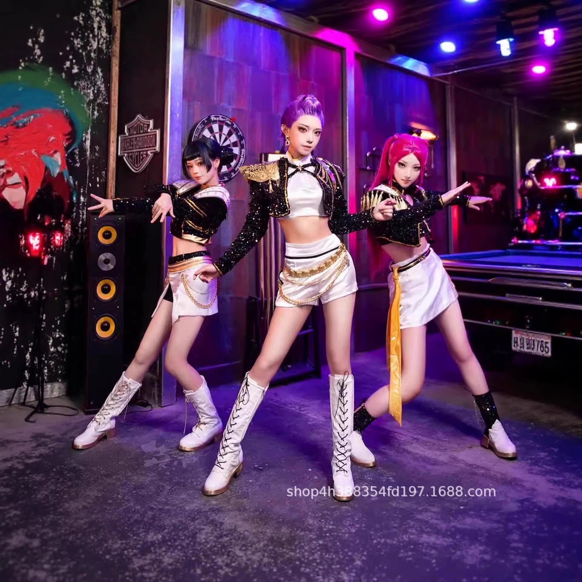 kpop-Witch Hunter Black Gold Series Rumi rumi Mila Zoey adult and children's performance clothing