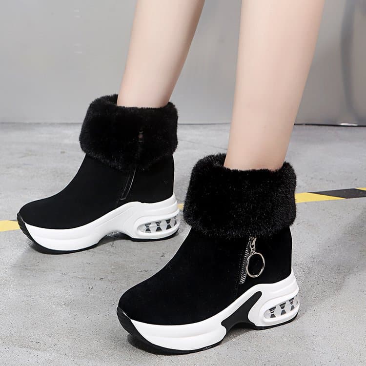 Women's Snow Boots 2023 Winter New Korean Style Short Plush Warm Height-Increasing Cotton Boots Trendy Plush Short Boots