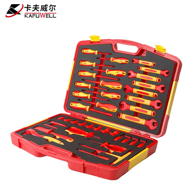 Kafuwell 1000V High Voltage Insulated Tool Set 3/8 Ratchet Wrench Open End Electrician Special Set
