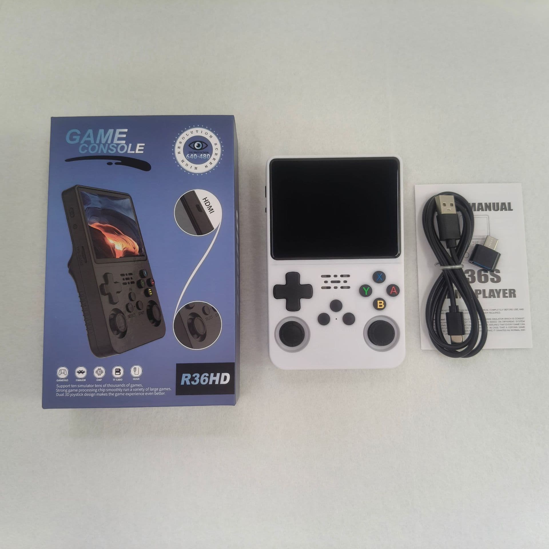 Cross-border R36HD handheld game console 3.5-inch IPS high-definition screen can be connected to a TV to output retro nostalgic PS1 games
