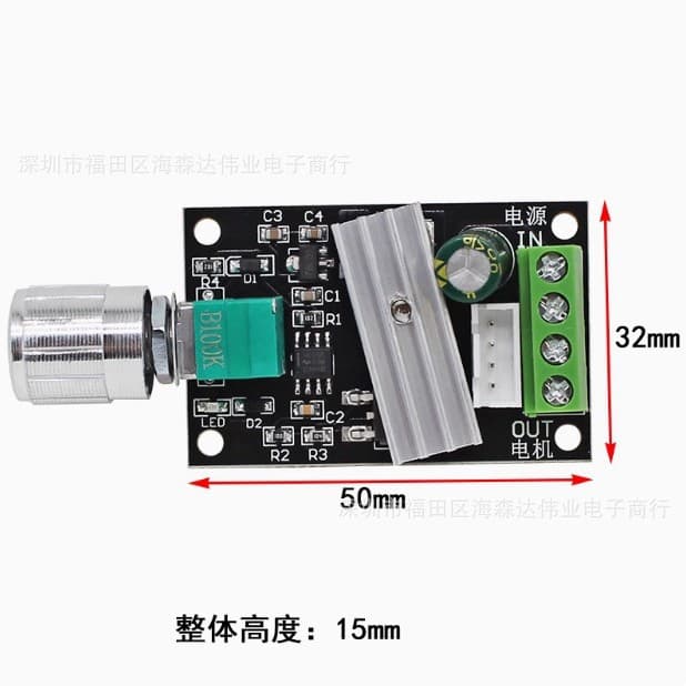 PWM DC Motor Speed Controller 6V 12V 24V 3A Speed Control Switch Forward/Reverse with Switch Function