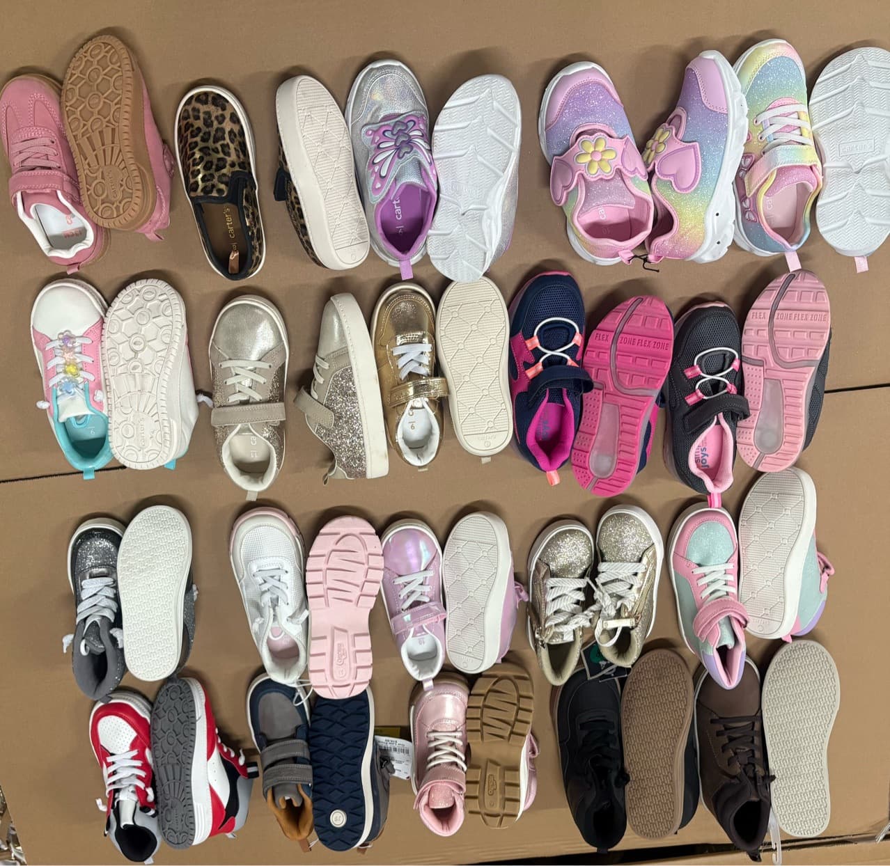 Original Export Order Car Brand Girls' Pink Casual Shoes with Hook-and-Loop Closure, Student Shoes