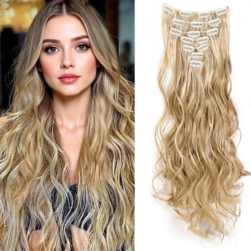 Cross-border foreign trade wig, long curly hair, big wave, chemical fiber hair extensions, seven-piece set to change temperament, manufacturer's hot spot product