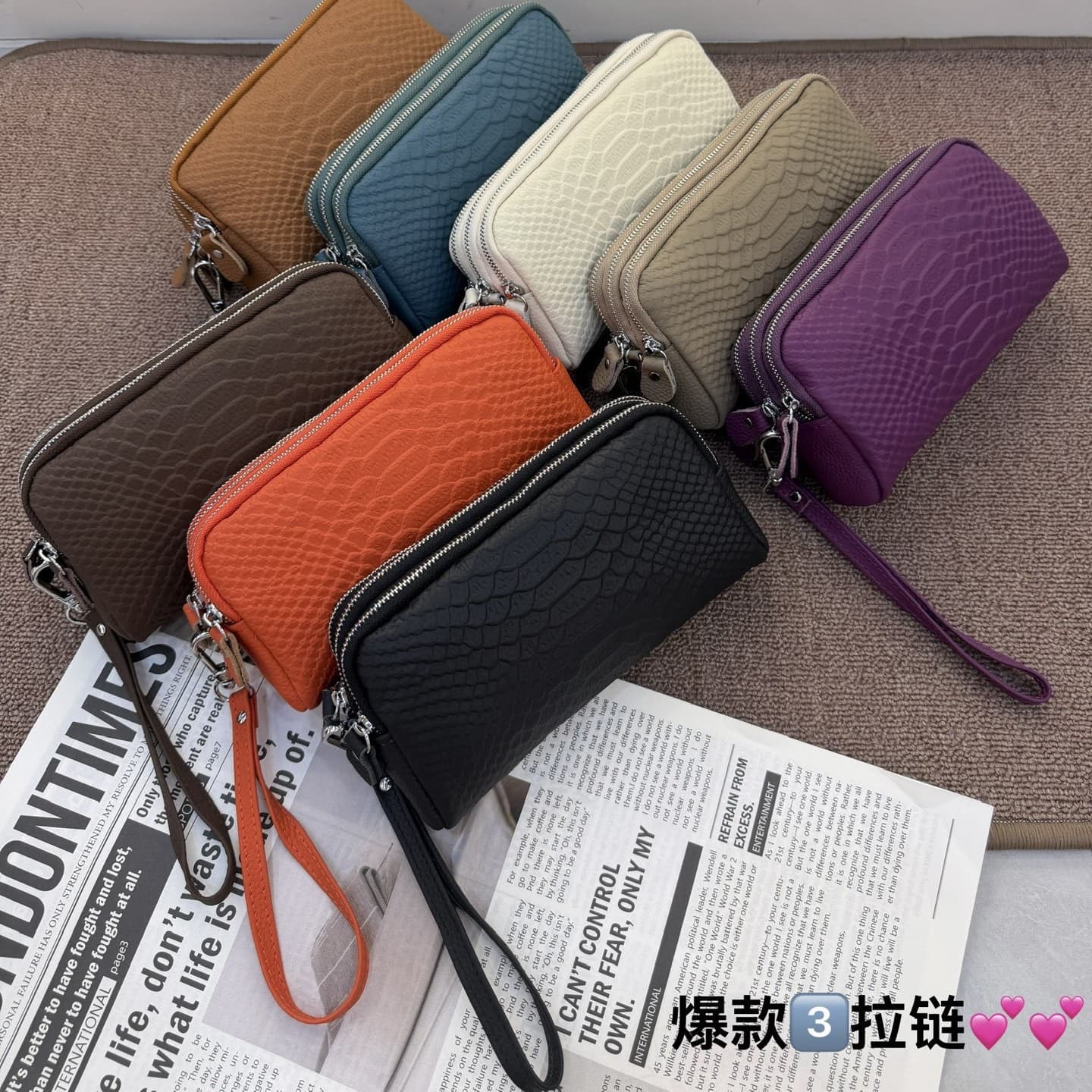 Women's Top-Layer Cowhide Handbag, Stylish Simple Flap Design, Solid Color Phone Bag, Multi-Color Fashionable Small Bag