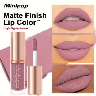 MINIPOP Cross-border 12 Colors Matte Lip Gloss Non-fading Matte Long-lasting Non-stick Cup Non-fading European and American Style