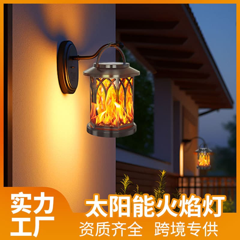 Outdoor Solar Flame Light Clip Lantern Hanging Light Landscape Light Solar Powered High Power Street Light Garden Light