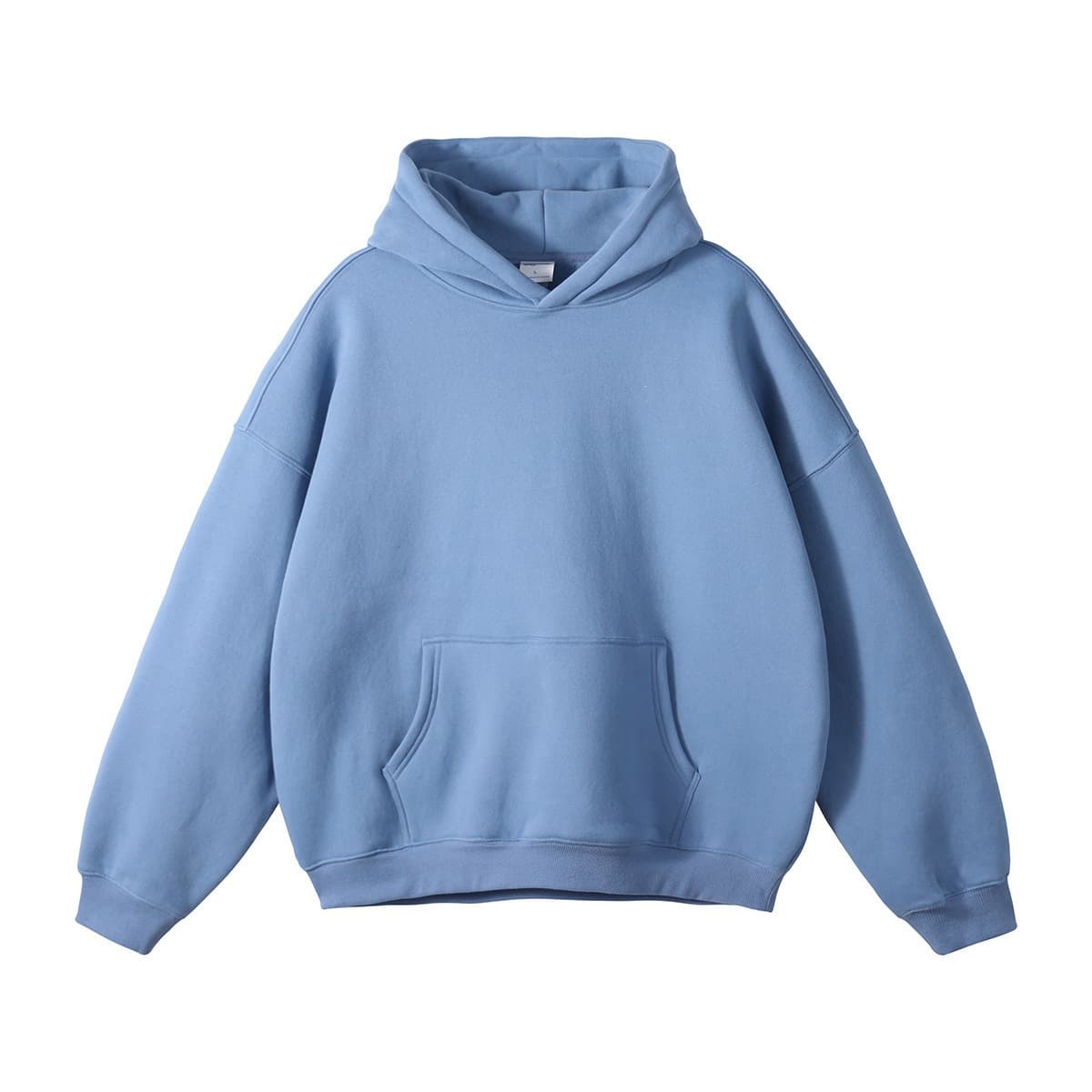 New Fall/Winter Unisex Loose Fleece-Lined Drop-Shoulder Solid Color Hooded Sweatshirt Coat, Trendy Style, In Stock Wholesale